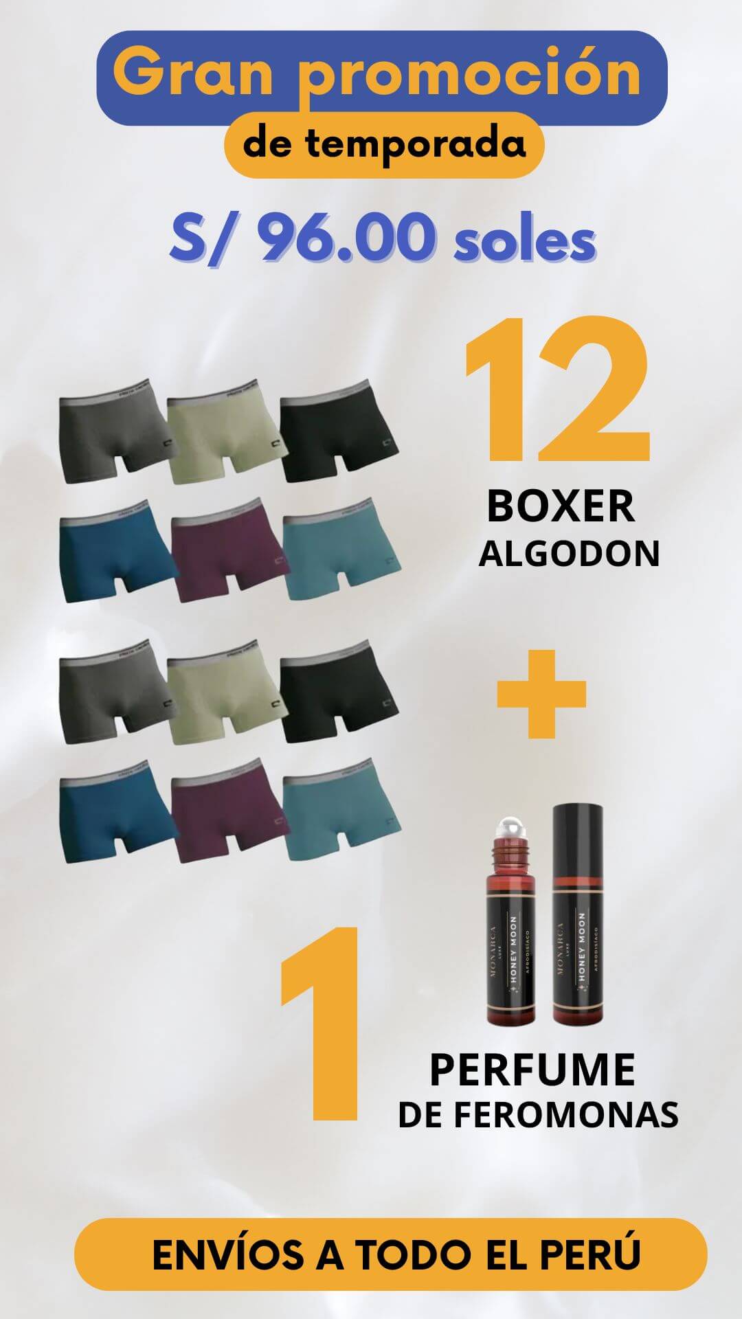 PACK MACHO | 12 BOXER + 1 PERFUME DE FEROMONAS