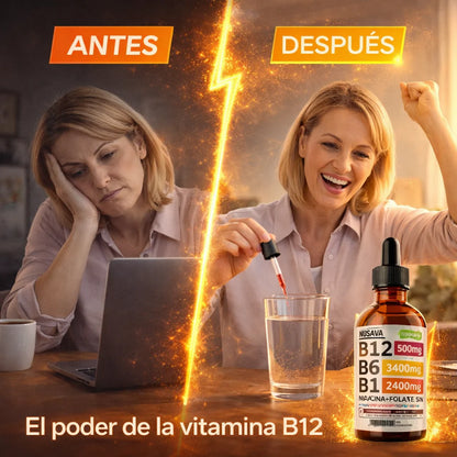 SUPLEMENTO LÍQUIDO DE VITAMINA B12 CON FRAMBUESA (2x1)