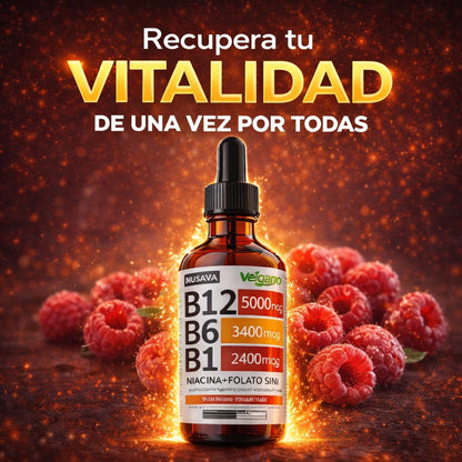 SUPLEMENTO LÍQUIDO DE VITAMINA B12 CON FRAMBUESA (2x1)