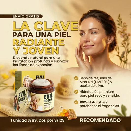 Evil Goods® Crema de Sebo de Res: El Secreto de Hollywood para una Piel Radiante