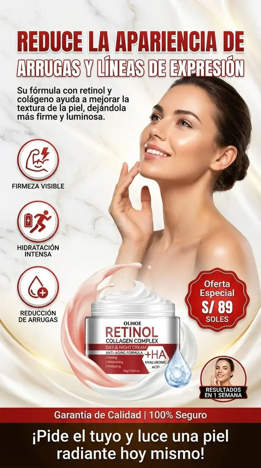 RETINOL CON COLAGENO | ELIMINA ARRUGAS Y LINEAS DE EXPRESION